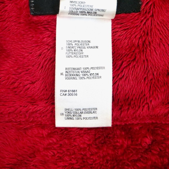 The North Face Osito Fleece Full Zip Jacket Fuzzy Fleece Red Gray SZ 12-14 Large - Picture 6 of 6